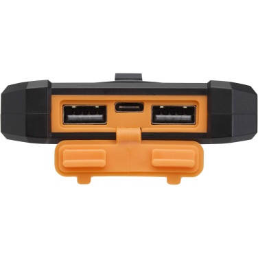 Logotrade Ideja dāvanas foto: Altair 5000 mAh 10 W pārstrādātas plastmasas izturīga saules enerģijas pārnēsājamā baterija ar iebūvētu lukturīti