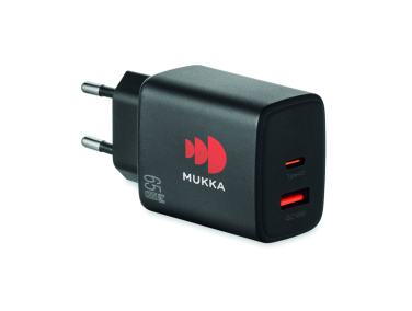Logotrade biznesa dāvanas foto: ES 2 polu sienas adapteris/lādētājs