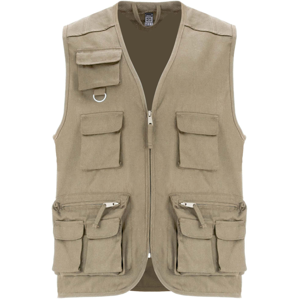 Logotrade Ideja dāvanas foto: Venera 200 g/m2 V veida kakla izgriezuma darba veste ar daudzkabatām