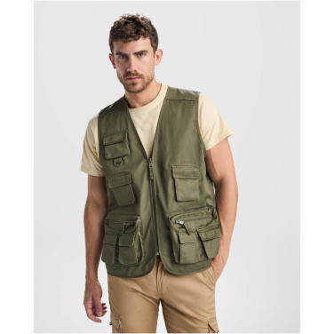 Logotrade biznesa dāvanas foto: Venera 200 g/m2 V veida kakla izgriezuma darba veste ar daudzkabatām