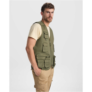 Logotrade logo dāvanas foto: Venera 200 g/m2 V veida kakla izgriezuma darba veste ar daudzkabatām