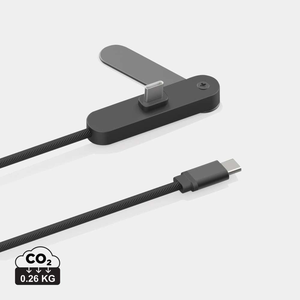 Logotrade dāvanas foto: Aluvia RCS 65W PD kabelis ar regulējamu telefona statīvu