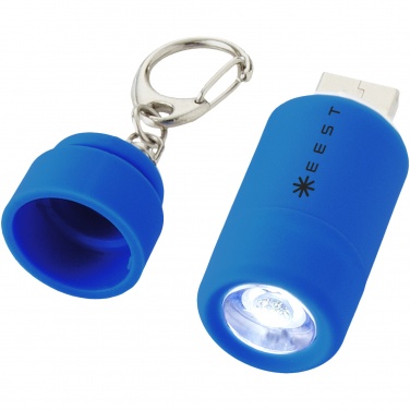 Логотрейд pекламные cувениры картинка: Брелок-фонарь с зарядкой от USB, синий
