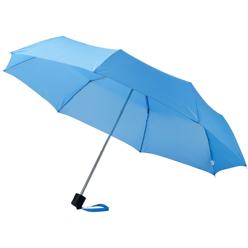 Логотрейд pекламные продукты картинка: Зонт Ida трехсекционный 21,5", голубой