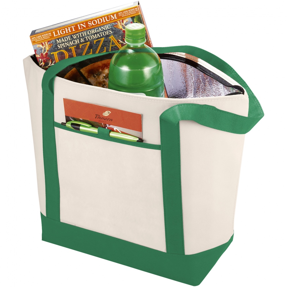 Лого трейд бизнес-подарки фото: Нетканая сумка-холодильник Lighthouse, зелёная