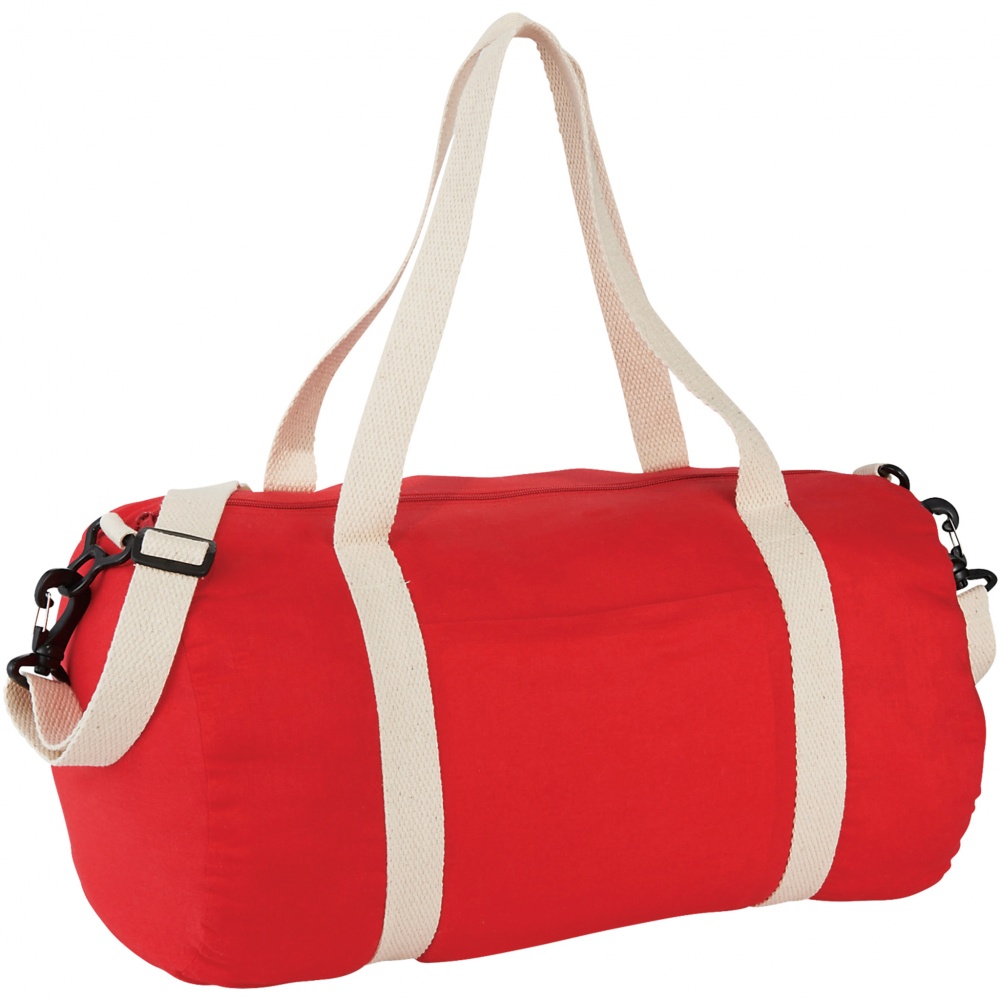 Лого трейд pекламные подарки фото: Хлопковая сумка Barrel Duffel, красный