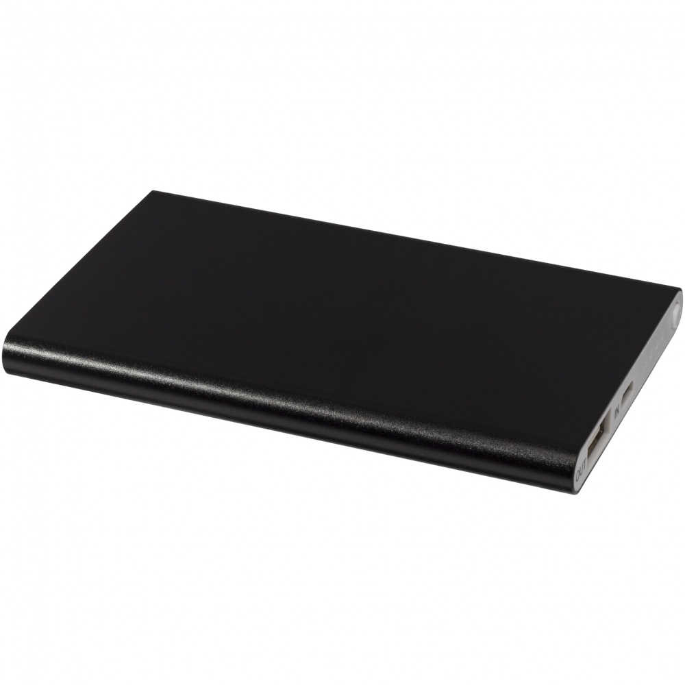 Рекламный подарок Алюминиевый повербанк Pep емкостью 4000 мА/ч, черный цвет