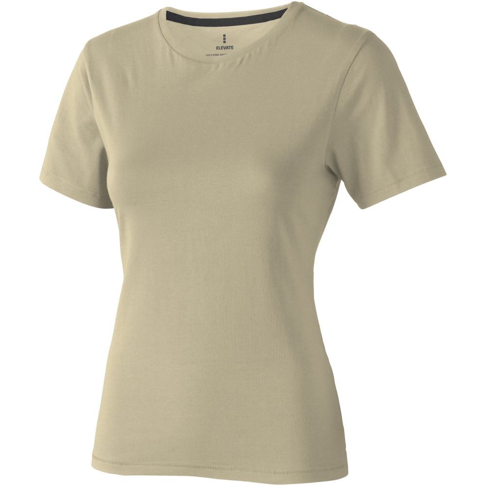 Логотрейд pекламные cувениры картинка: Женская футболка с короткими рукавами Nanaimo, бежевый