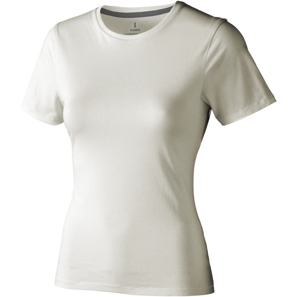 Логотрейд pекламные подарки картинка: Женская футболка с короткими рукавами, светло-серый
