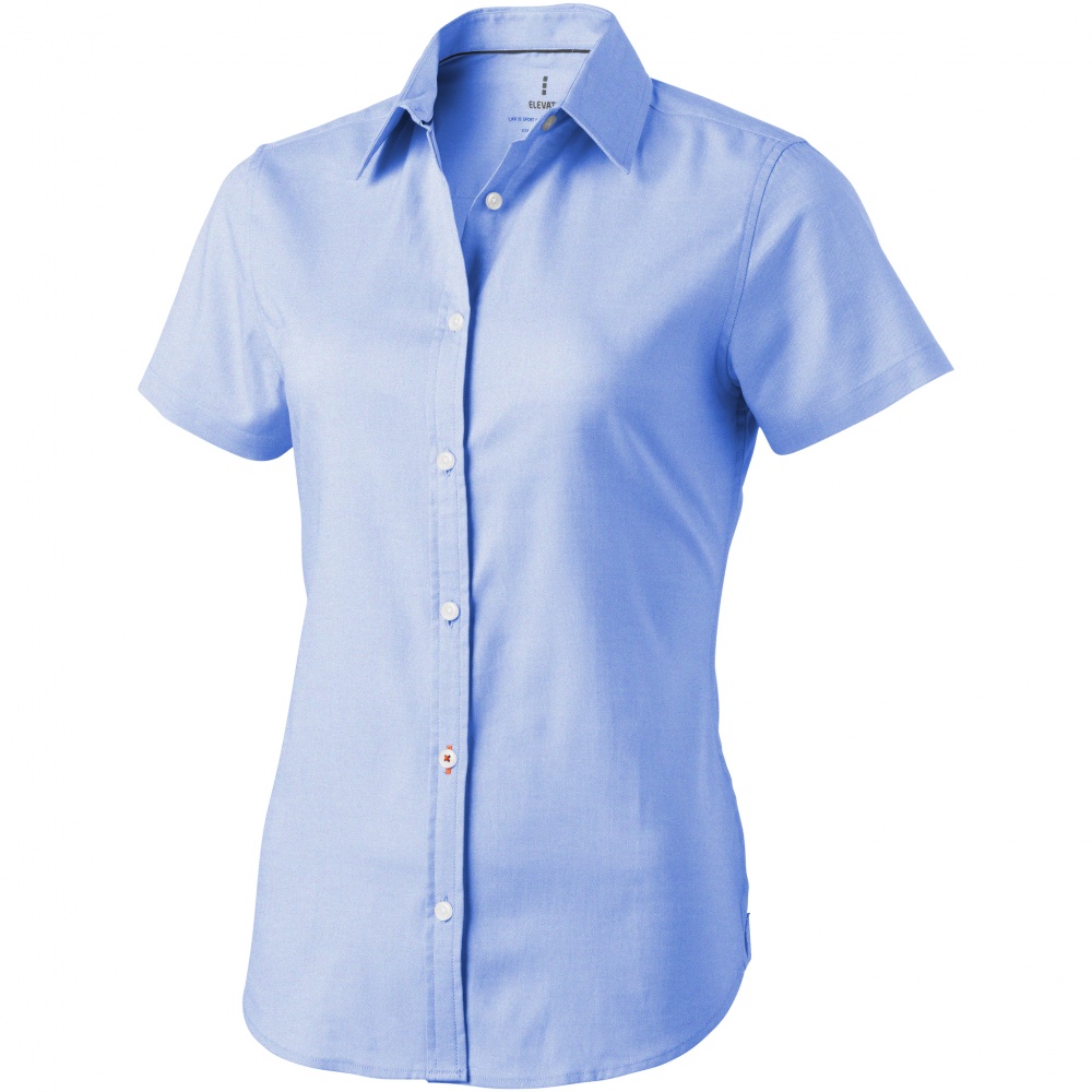 Логотрейд pекламные продукты картинка: Женская рубашка с короткими рукавами Manitoba, голубой