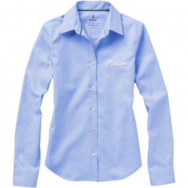 Лого трейд бизнес-подарки фото: Женская рубашка с короткими рукавами Vaillant, голубой