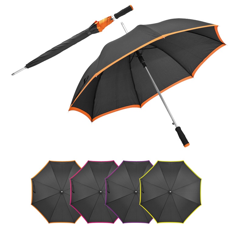 Лого трейд pекламные подарки фото: Автоматический зонт, чёрный/оранжевый