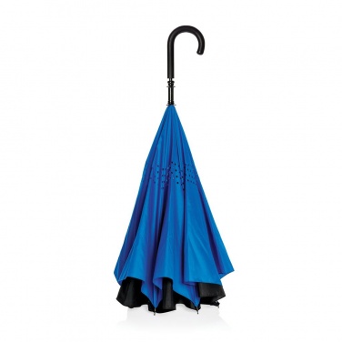 Логотрейд бизнес-подарки картинка: Механический двусторонний зонт 23” Xindao, черный синий
