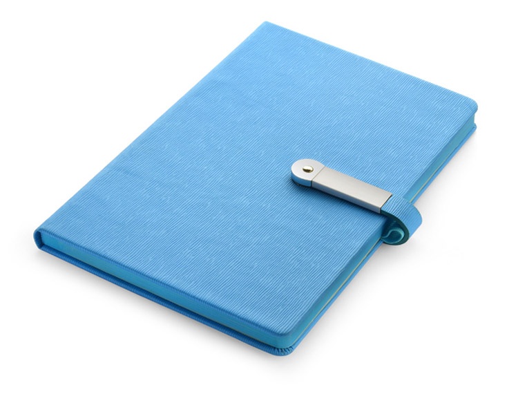 Логотрейд pекламные cувениры картинка: ноутбук A5 Mind с USB-накопителем, голубой
