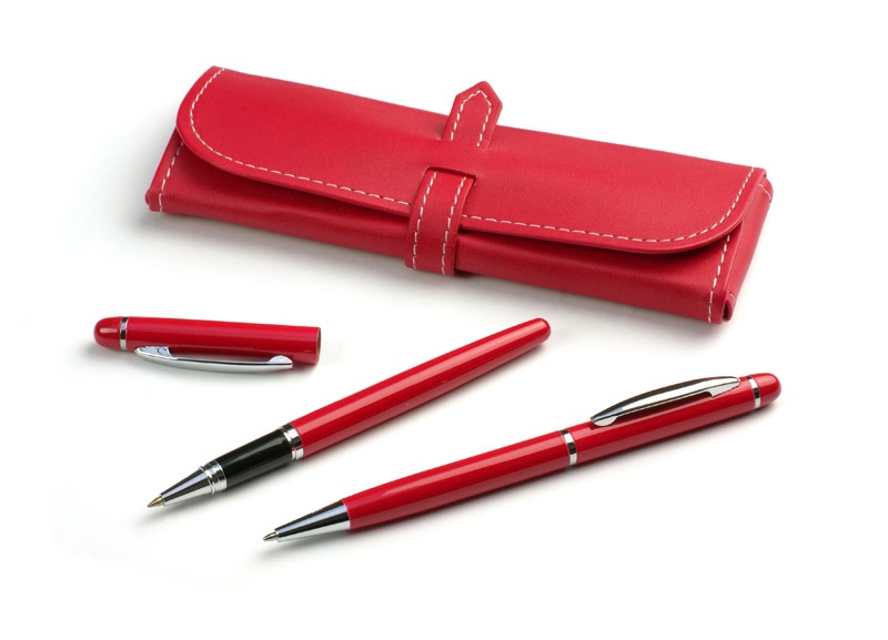 Логотрейд pекламные продукты картинка: Набор Montana шариковая ручка и ручка-роллер, красный
