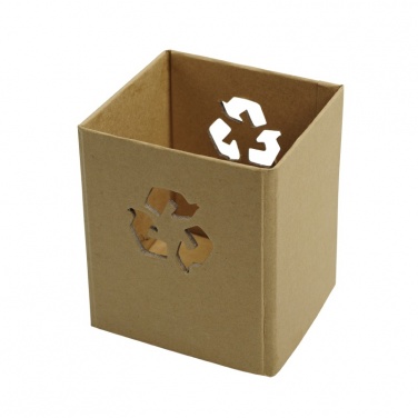 Лого трейд бизнес-подарки фото: Вторичный картонный держатель для ручки, коричневый