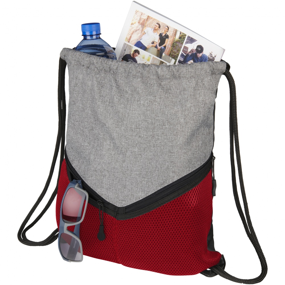Логотрейд pекламные продукты картинка: Voyager drawstring backpack, красный