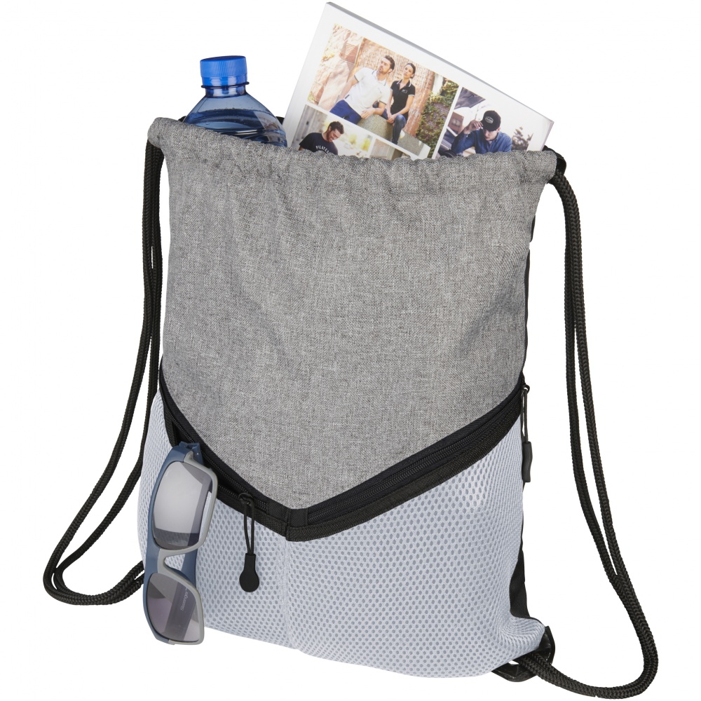 Логотрейд pекламные продукты картинка: Voyager drawstring backpack, белый