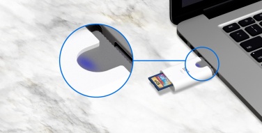 Логотрейд pекламные подарки картинка: Читатель карт MicroSD и SD Silicon Power Combo 3.1, белый