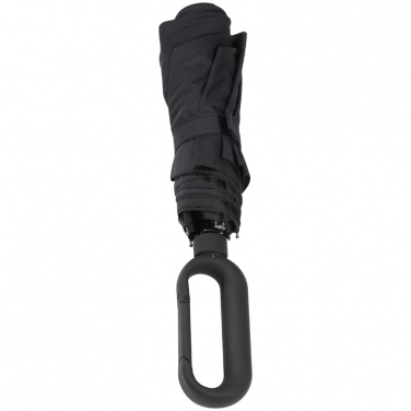 Логотрейд pекламные cувениры картинка: Автоматический карманный зонтик с ручкой-карабином, черный