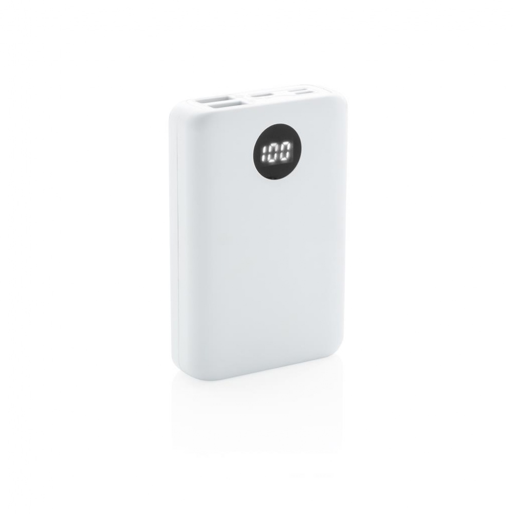 Логотрейд бизнес-подарки картинка: Meene: 10.000 mAh pocket powerbank with triple input, white