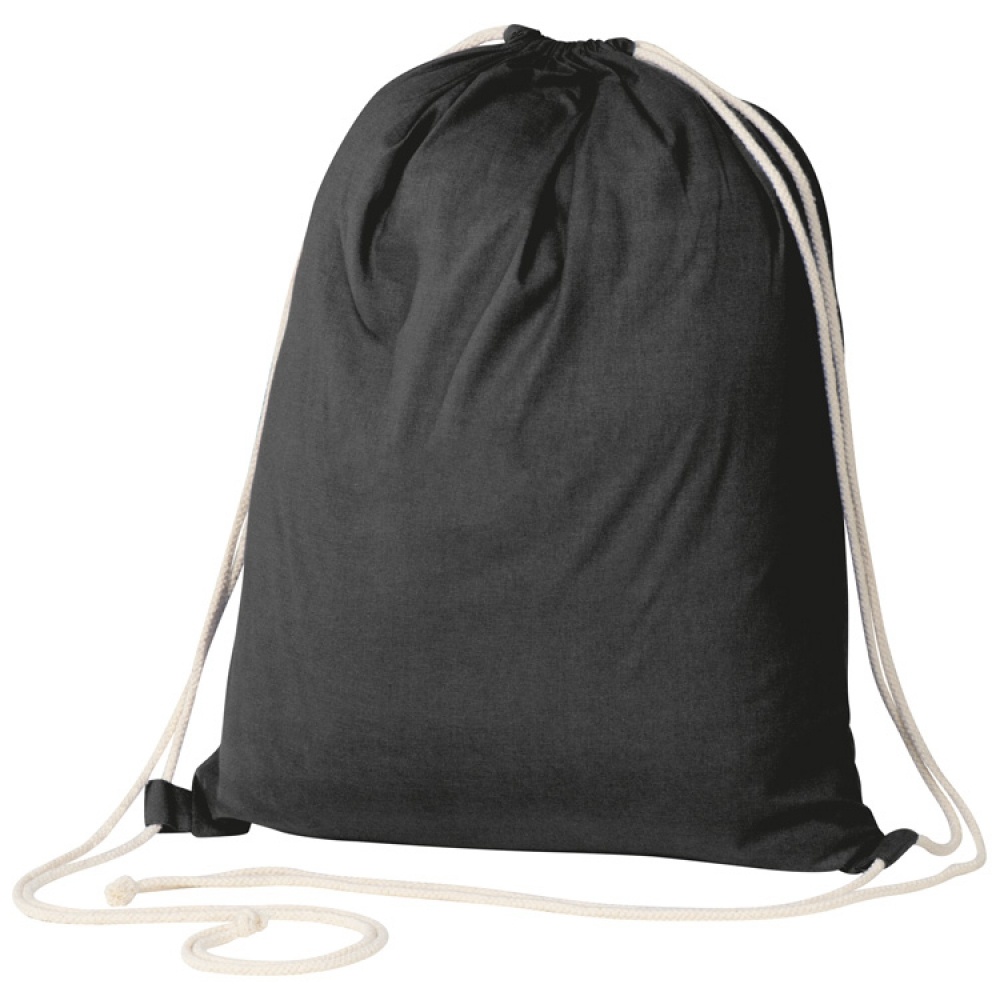 Лого трейд бизнес-подарки фото: Сумка-мешок из хлопка ECO Tex, черный
