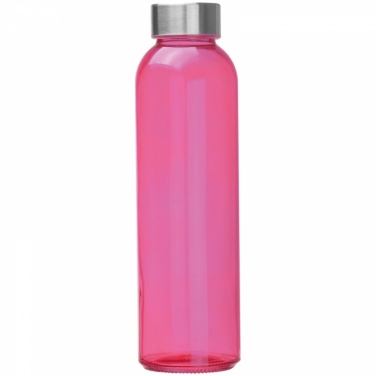 Логотрейд pекламные cувениры картинка: Cтеклянная бутылка 500 мл, розовый