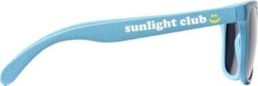 Лого трейд бизнес-подарки фото: Солнцезащитные из пшеничной соломы очки Rongo, cветло-синий