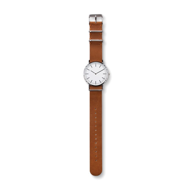 Логотрейд бизнес-подарки картинка: #3 Наручные часы с кожанном ремешком, коричневый