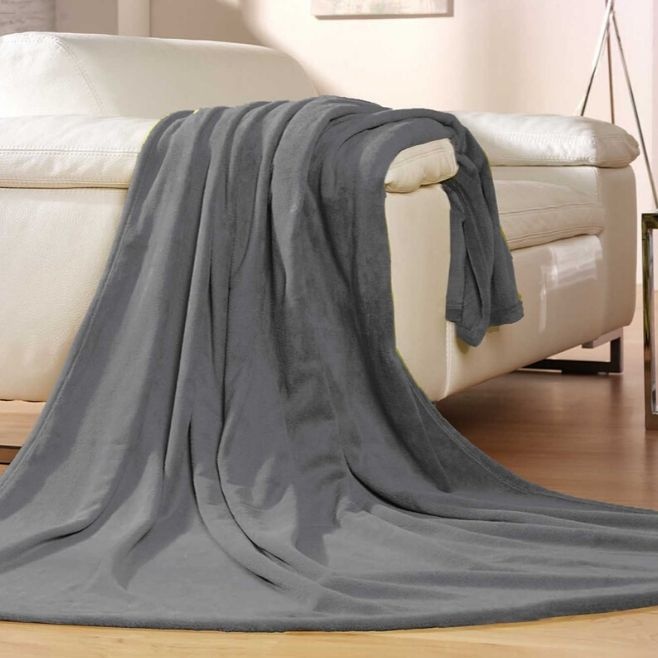 Лого трейд pекламные подарки фото: Флисовое одеяло Memphis, серый