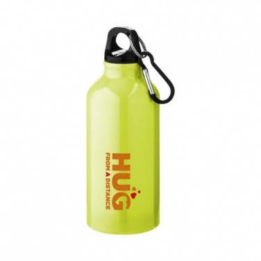 Логотрейд бизнес-подарки картинка: Бутылка для питья с карабином, неоново-желтый