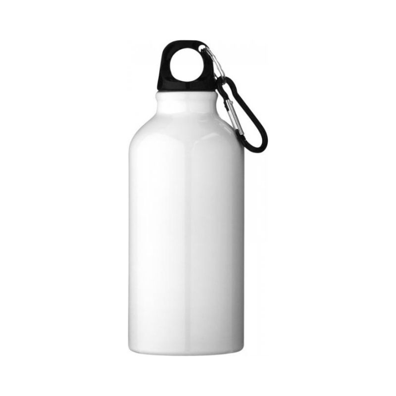 Лого трейд бизнес-подарки фото: Бутылка для питья с карабином, белый