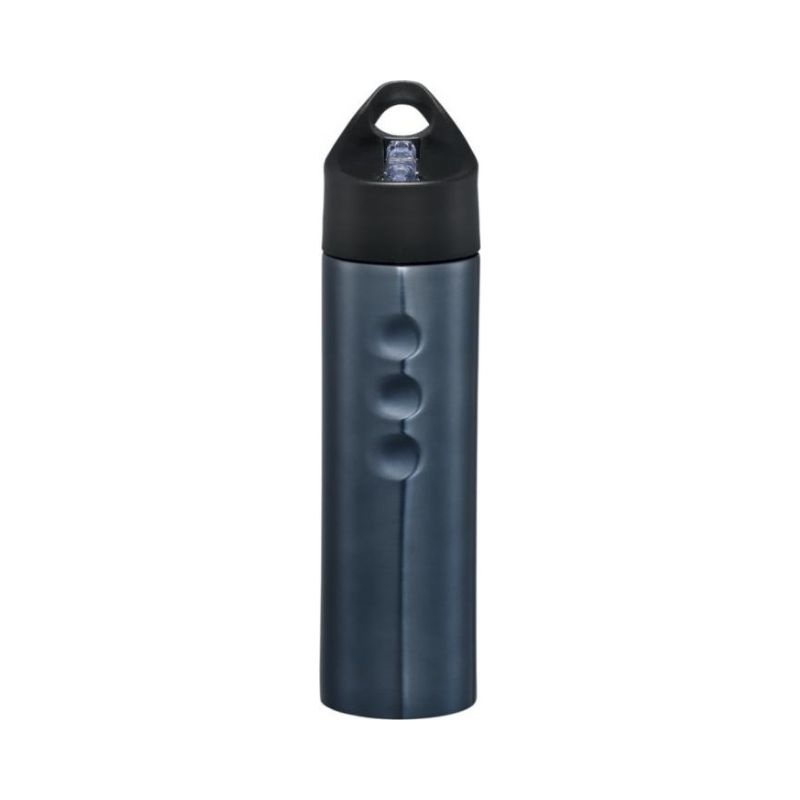 Логотрейд pекламные подарки картинка: Стальная спортивная бутылка, синий