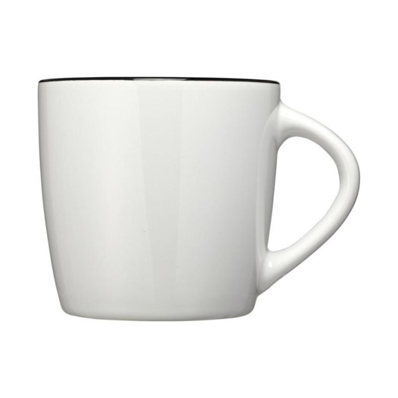 Лого трейд бизнес-подарки фото: Керамическая чашка Aztec, белый/черный