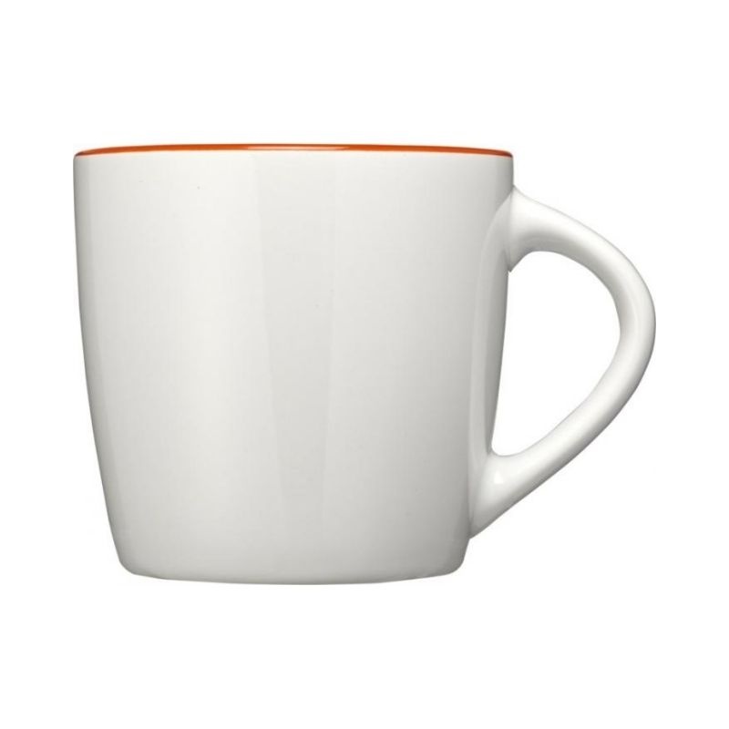 Логотрейд бизнес-подарки картинка: Керамическая чашка Aztec, белый/оранжевый