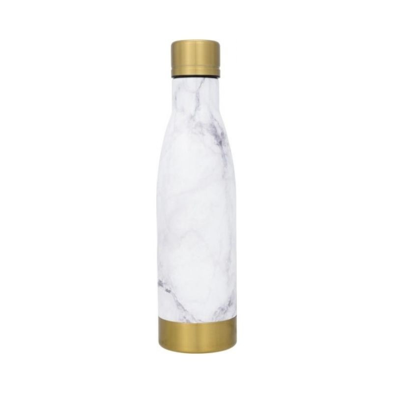 Логотрейд pекламные продукты картинка: Медная бутылка Vasa с вакуумной изоляцией и мраморным узором, белый