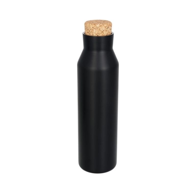 Лого трейд pекламные продукты фото: Норсовая медная вакуумная изолированная бутылка с пробкой, черный