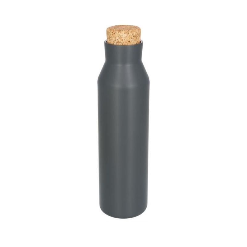 Лого трейд pекламные продукты фото: Норсовая медная вакуумная изолированная бутылка с пробкой, cерый
