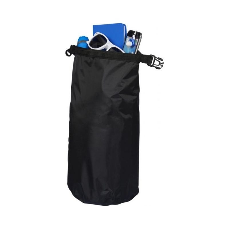 Логотрейд pекламные подарки картинка: Походный 10-литровый водонепроницаемый мешок, черный