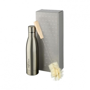 Логотрейд бизнес-подарки картинка: Набор из медной бутылки с вакуумной изоляцией Vasa и щетки