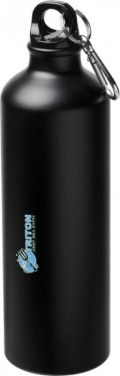 Лого трейд бизнес-подарки фото: Матовая бутылка Pacific с карабином, черный