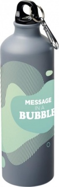 Лого трейд бизнес-подарки фото: Матовая бутылка Pacific с карабином, cерый