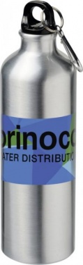 Лого трейд pекламные подарки фото: Сублимационная бутылка Pacific с карабином, cеребряный