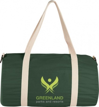 Логотрейд pекламные подарки картинка: Хлопковая сумка Barrel Duffel, зеленый лесной