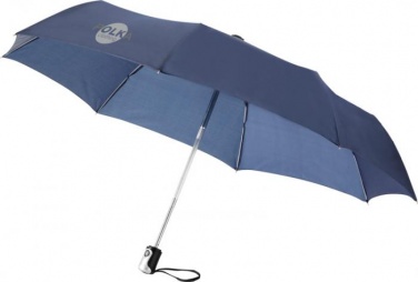 Логотрейд pекламные подарки картинка: Зонт Alex трехсекционный автоматический 21,5", темно-синий