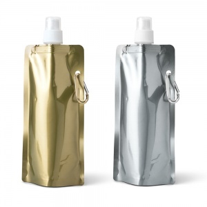 Лого трейд pекламные cувениры фото: Складная бутылка Gilded, серебряная