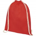 Orissa 100 g/m² organic cotton drawstring bag 5L, Красный