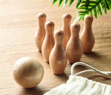 Лого трейд pекламные cувениры фото: Mini pine wood bowling set