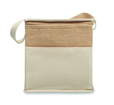 Лого трейд pекламные подарки фото: Jute and canvas cooler bag 3L