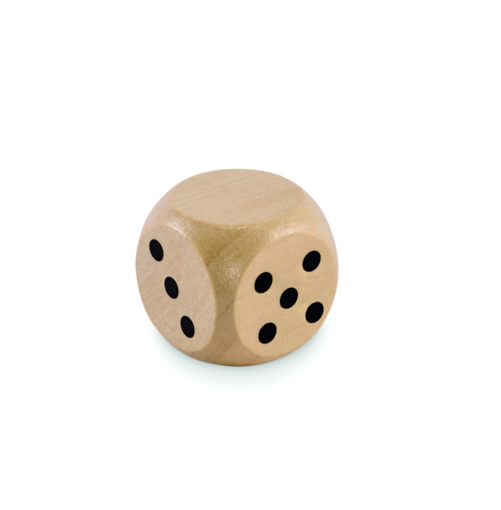 Логотрейд pекламные cувениры картинка: Schima wooden dice 3cm dia